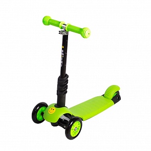 Самокат трехколесный Smiley 3 в 1 с подставкой, зеленый (Smiley, 8527 G)